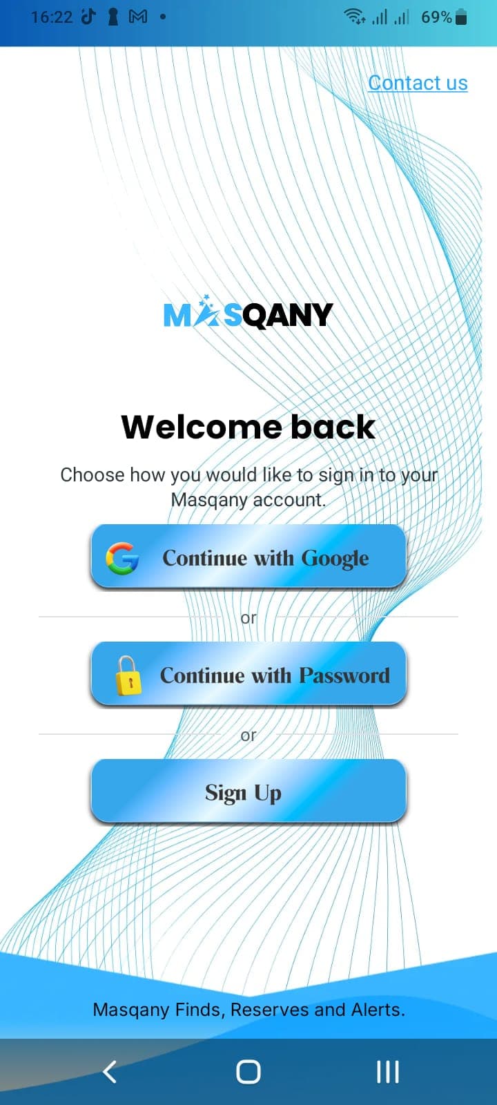 Masqany mobile app screenshot 1